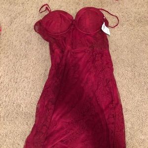 Red lace dress